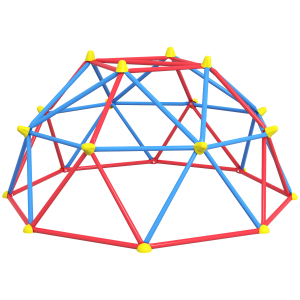 Outsunny Cúpula de Escalada Conjunto de Cúpula Geométrica Parque Infantil para 3-8 Anos para Jardim Ø183x90 cm Vermelho e Azul