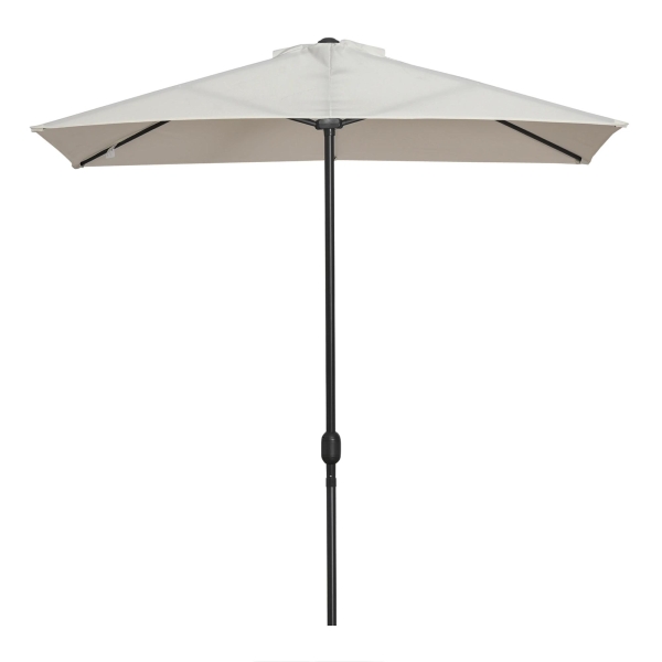 Outsunny Meia chapéu de sol 230x130x245 cm chapéu de sol para Parede Jardim com Manivela e Vara Metálica Ø38 mm Terraço Varanda Creme