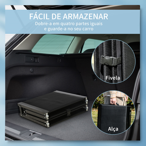 PawHut Rampa Dobrável para Cães com Superfície Antiderrapante Alça e Gancho Carga Máxima 60 kg 158x43,5x2,5 cm Preto - Image 6
