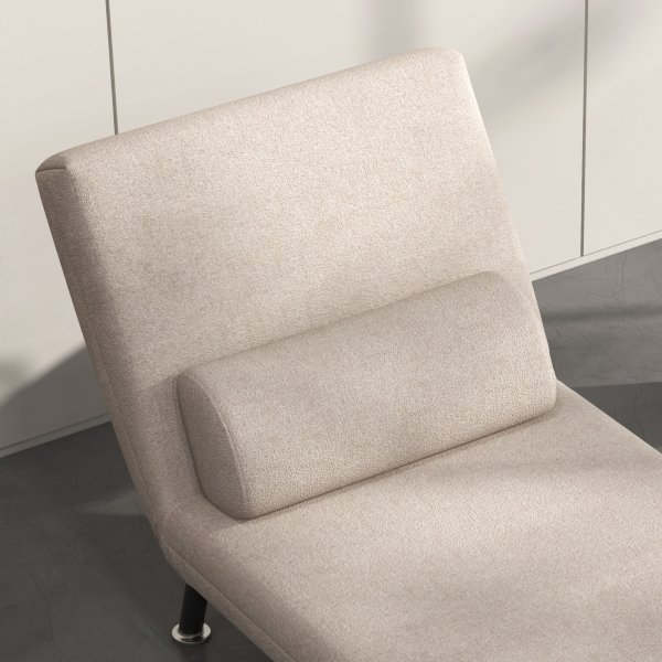 HOMCOM Sofá Cama Individual Dobrável Estofado em Linho com Encosto Ajustável em 5 Níveis e Almofada Acolchoada 75x70x75 cm Bege - Image 9