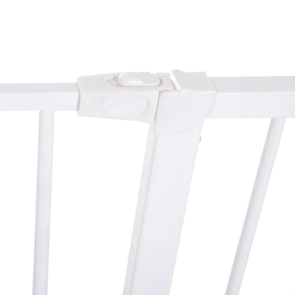 PawHut Barreira de Segurança para Animais de Estimação Extensível para Escadas e Portas Barreira de Segurança para Cães 76-107x76 cm Branco - Image 7