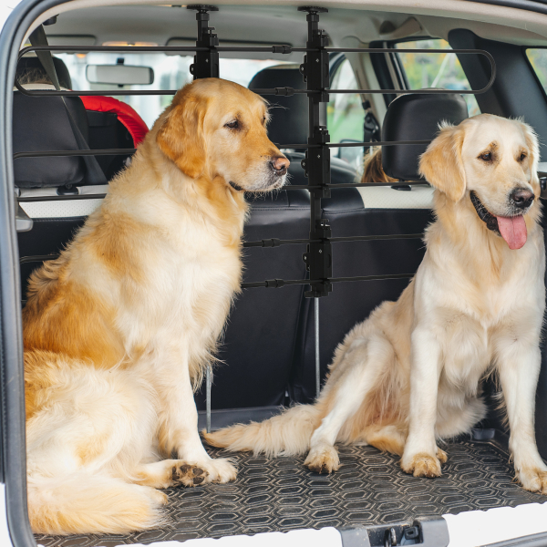 PawHut Grade de Segurança Carro para Cães Ajustável Grade de Segurança Universal para Porta Malas pde Aço 150x9x76-124 cm Preto - Image 2