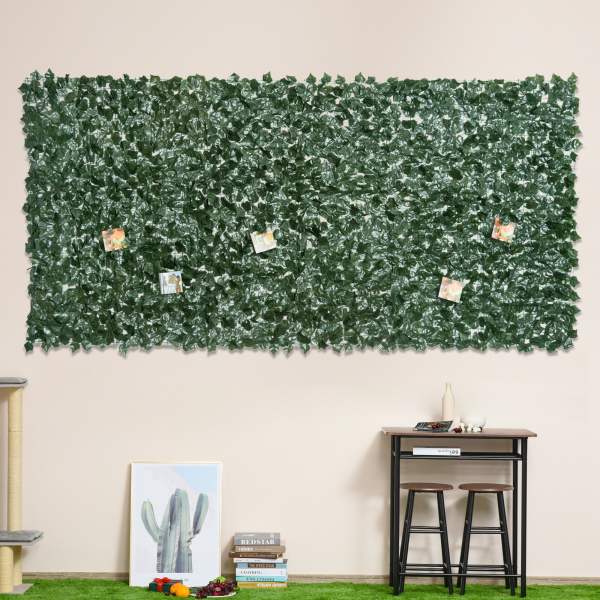 Outsunny Vedação Artificial em Rolo 3,1,5m Vedação de Privacidade para Balcão Jardim Exterior Planta Decorativa de Parede PE Verde - Image 2