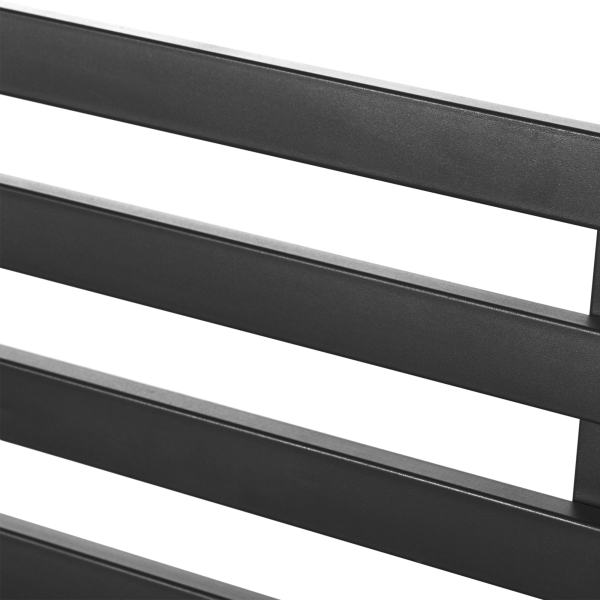 Outsunny Banco de Jardim em Metal Banco de Exterior de 2 Lugares com Apoios de Braços Capacidade 240 kg 127x58x82 cm Preto - Image 6