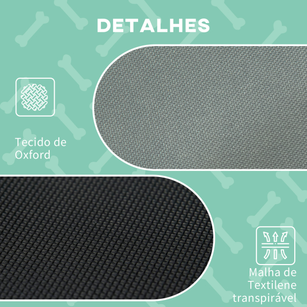 PawHut Cama elevada para animais de estimação com toldo Portátil e removível tecido respirável 92x76x90 cm cinza - Image 5