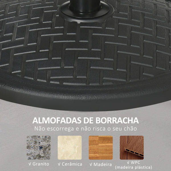 Outsunny Base para Chapéu de Sol de Cimento Suporte para Chapéu de Sol de 14 kg para Mastros de Ø32-38 mm Ø46x34 cm Preto - Image 6