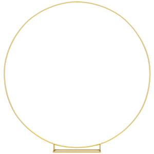 Outsunny Arco de Jardim de Metal Redondo Arco de Decoração com Revestimento em Pó para Plantas Trepadoras Flores Decoração 230x28x234 cm Dourado