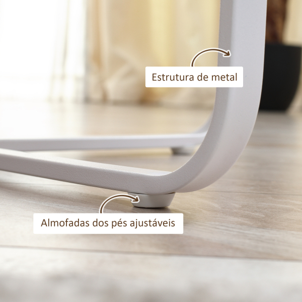 HOMCOM Conjunto de 2 Mesas de Centro Ø65x32cm e Ø45x26cm Mesas Redondas com Bancada de Madeira e Pés de Metal Madeira e Branco - Image 5