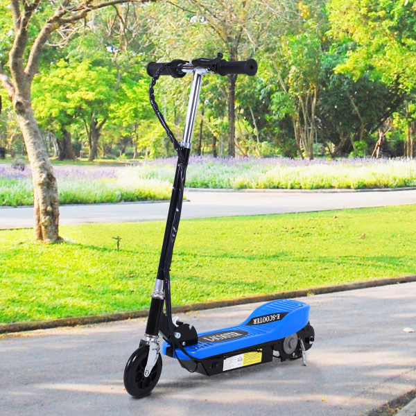 HOMCOM Trotinete Elétrica Dobrável para Crianças e Adolescentes acima de 7 Anos Velocidade de 10km/h Trotinete Elétrica com Guiador Ajustável e Freios Carga Máxima 50kg 78x37x89-95cm Azul - Image 2