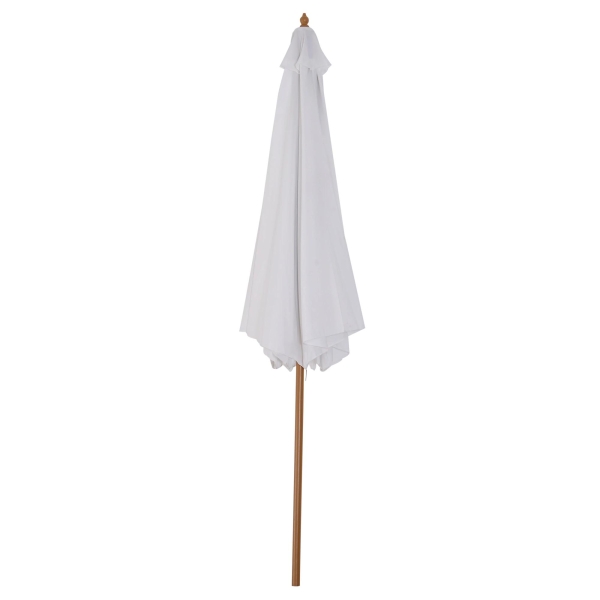 Outsunny Chapéu de Sol de Jardim Ø300x250cm com Sistema de Polia Teto Ventilado e Mastro Desmontável de Madeira para Terraço Pátio Exterior Branco - Image 7