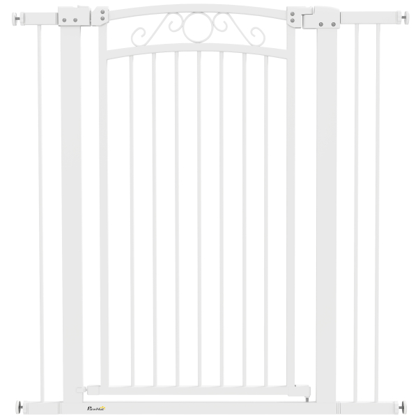 PawHut Barreira de Segurança para Cães Extensível Barreira para Animais de Estimação com Duplo Bloqueio 76-102x4x104 cm Branco