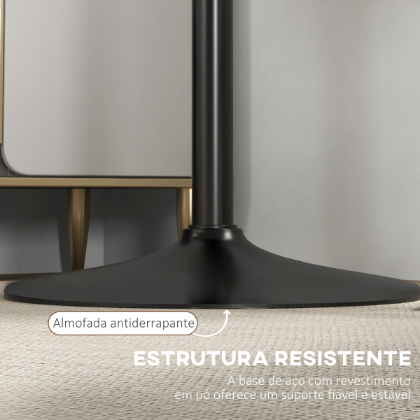 HOMCOM Mesa de Bar Redonda Mesa Alta de Cozinha Moderna com Estrutura de Aço para 2 Pessoas Ø60x102 cm Preto - Image 6