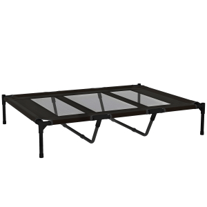 PawHut Cama Elevada para Cães com Tecido Transpirável para Dormir Relaxar Cama para Animais de Estimação 122x92x23 cm Preto