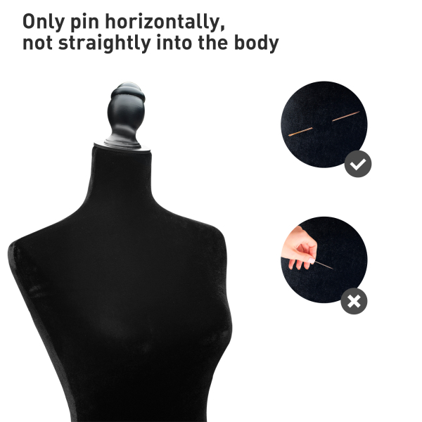 HOMCOM Manequim de Costura Feminino Manequim de Costura Ajustável a 130-168 cm com Tripé de Madeira Preto - Image 8