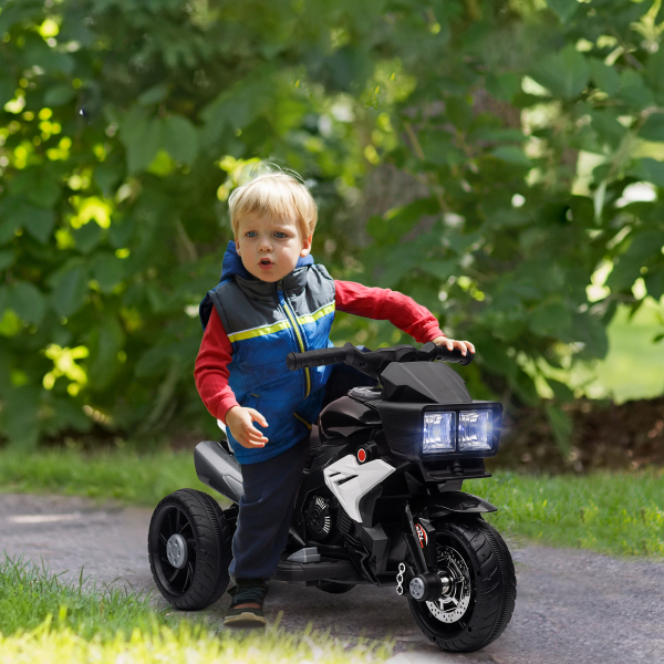 HOMCOM Motocicleta Elétrica Infantil com 3 Rodas para Crianças acima de 3 anos Bateria 6V com Luzes e Música 86x42x52 cm Branco - Image 2