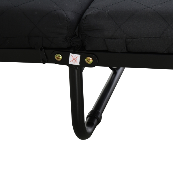 HOMCOM Cama Dobrável 184x65 cm Cama Dobrável Ajustável em 5 Níveis Rodas Universáis e Estrutura de Metal Carga 120 kg Preto - Image 9