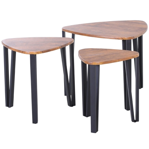 HOMCOM Conjunto de 3 Mesas de Café Nido Mesa de Café Moderna Mesa Auxiliar Mesas de Café para sala de estar 56x54.2x45.4 cm - Image 5