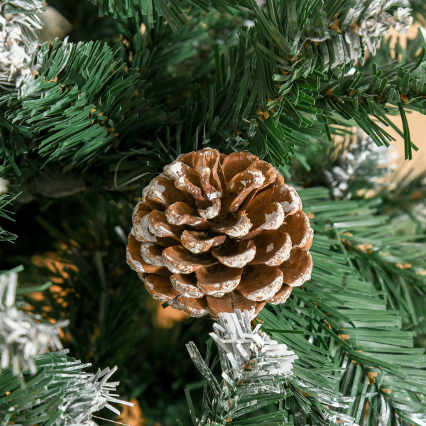 HOMCOM Árvore de Natal Artificial Ø90x180cm com 1111 Ramos de PVC e 59 Pinhas Base Dobrável e Suporte de Aço Decoração de Natal para Interiores Verde - Image 9