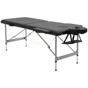 HOMCOM Marquesa Dobrável Mesa de Massagem Portátil com Altura Ajustável em 7 Posições 186x71x62-83cm Preto
