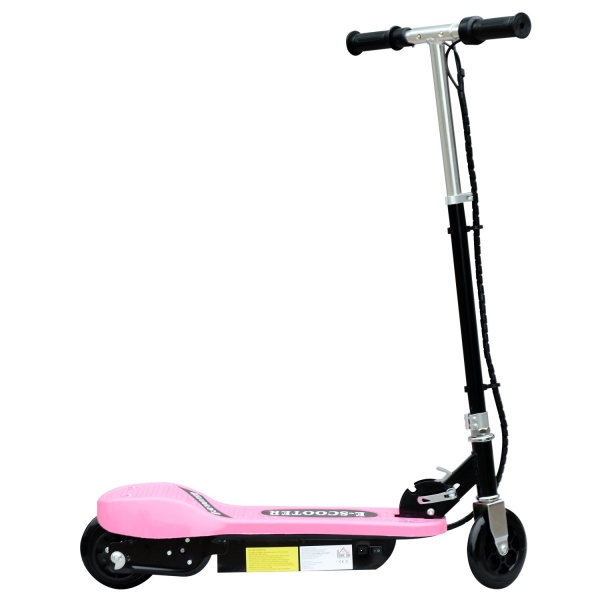 HOMCOM Trotinete Elétrica Dobrável para Crianças e Adolescentes acima de 7 Anos Velocidade de 10km/h Trotinete Elétrica com Guiador Ajustável e Freios Carga Máxima 50kg 78x37x89-95cm Rosa - Image 9
