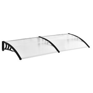 Outsunny Marquise para Portas e Janelas 195x75cm Marquise com Proteção para Sol e Chuva com Painéis de Policarbonato Transparente