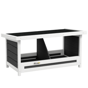 PawHut Ninho para Galinhas de Madeira Caixa para 2 Galinhas com Telhado Asfáltico para Interior e Exterior 66x37x34 cm Cinza