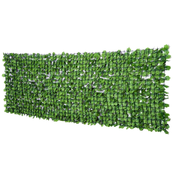Outsunny Vedação Artificial em Rolo 3m Vedação de Privacidade para Balcão Jardim Exterior Planta Decorativa de Parede PE Verde - Image 8