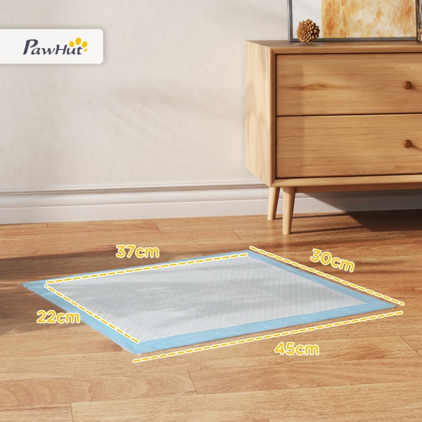 PawHut Resguardos de Treino Animais de Estimação 100 Unidades 45x30 cm Resguardos Absorventes para Cães com 6 Camadas Azul - Image 3