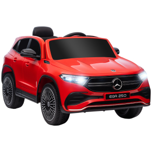 HOMCOM Carro Elétrico para Crianças Mercedes-Benz EQA 12V com Música Buzina Velocidade 3-8 km/h 111,5x69x52,5 cm Vermelho
