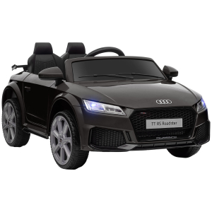 HOMCOM Carro Elétrico Audi TT para Crianças acima de 3 Anos com Controlo Remoto Música e Luzes Bateria 12V 102x60x44 cm Preto