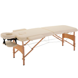 Marquesa de Massagem Dobrável Marquesa com Altura Ajustável 61-87 cm para Utilização Profissional 185x60 cm Creme