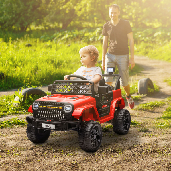 AIYAPLAY Carro Elétrico para Crianças Carro Elétrico Infantil UTV 12V com Velocidade Ajustável USB e Faróis  95x62,5x65 cm Vermelho - Image 2