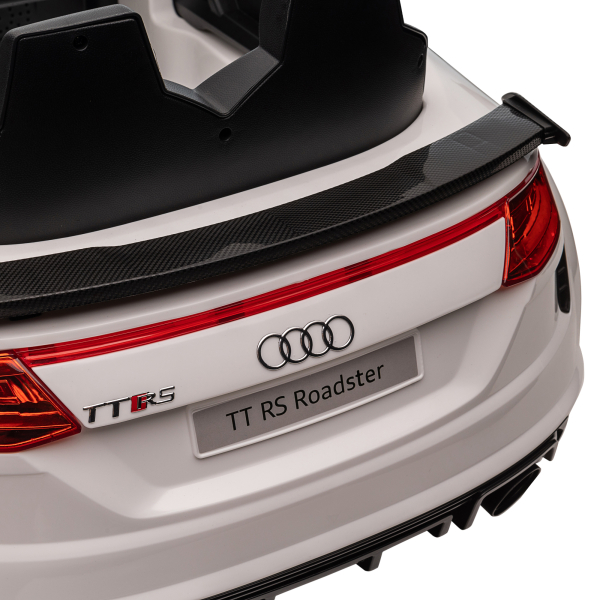 HOMCOM Carro Elétrico Audi TT para Crianças acima de 3 Anos com Controlo Remoto Música e Luzes Bateria 12V 102x60x44 cm Branco - Image 9