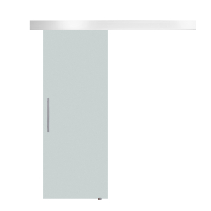 HOMCOM Porta de Correr de Vidro 90x205 cm Porta de Correr de Vidro com Trilho Translúcida