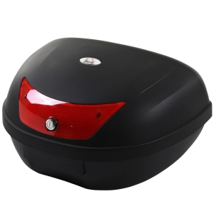 HOMCOM Mala para Motocicleta Mala para Mota Capacidade de 48L com Fechadura e 2 Chaves 59x43x33 cm Preto e Vermelho