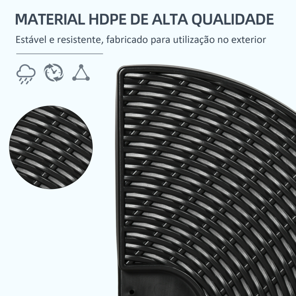 Outsunny Base para Chapéu de Sol de 4 Peças Recarregável com Areia 68 kg ou Água 52 kg para Jardim Pátio ou Terraço Preto - Image 6