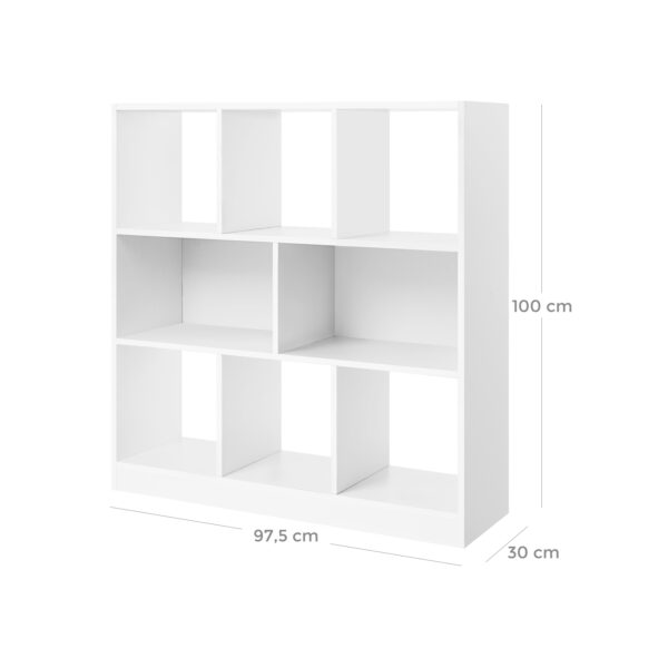 Bookshelf, Wooden Bookcase with Open Cubbies, Free Standing - Image 6