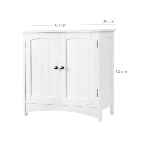 Armário de lavatório com prateleira ajustável para casa de banho | VASAGLE | 60 x 30 x 60 cm | branco | BBC01WT. - Image 7