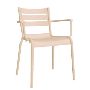 Cadeira SMART c/ braços, Bege Pastel – Pack com 16 unidades