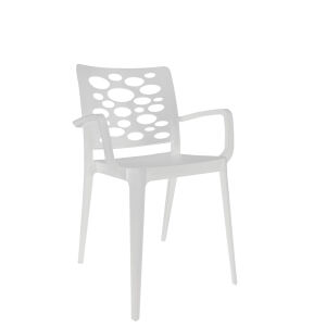 Cadeira Venus Cinza Gelo Pastel c/braços - Pack com 20 cadeiras