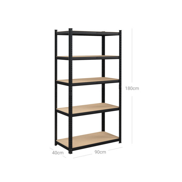 Prateleira metálica de 5 níveis para armazenamento | SONGMICS | 180 x 90 x 40 cm | preto | GLR040B01. - Image 7