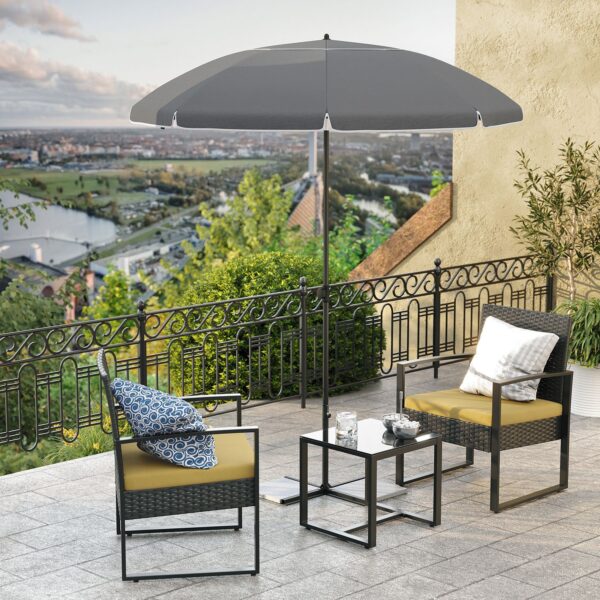 Parasol de praia com proteção UPF 50+ e tecido de poliéster | SONGMICS | cinzento | GPU065G01. - Image 4