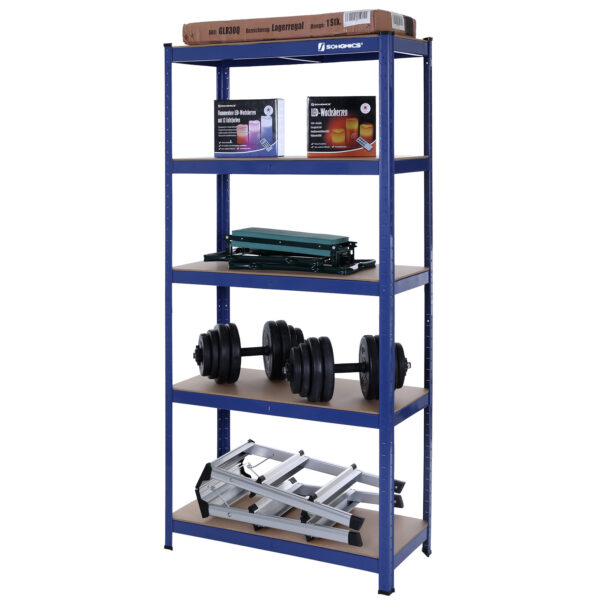 Estante metálica de 5 prateleiras para arrumação. | SONGMICS | 150 x 75 x 30 cm | azul | GLR30Q. - Image 6