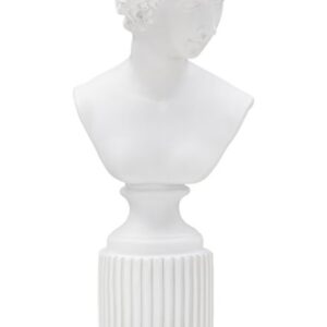 ESCULTURA ESTÁTUA DE MULHER COM PEDESTAL 11X10,5X35,5 CM