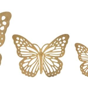 CONJUNTO BORBOLETAS DE PAREDE 4 PCS CM 35X2X29-25X2X19-20,5X2X16-16X2X12