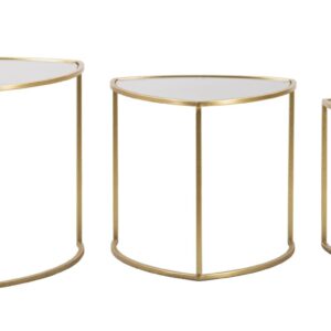 JOGO DE MESAS DE CENTRO TRIÂNGULO 3 PCS CM Ø 60X50-50X45-40X40