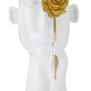 VASO FACE COM FLOR CM 14X13X27