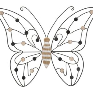 PAINEL DE FERRO E MADEIRA BORBOLETA CM 39,5X1,5X33,5 MIN 2