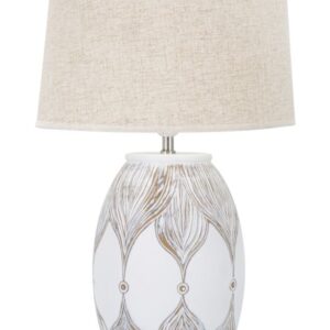 CANDEEIRO DE MESA OVAL ATENAS RESINA Ø 38X67 CM