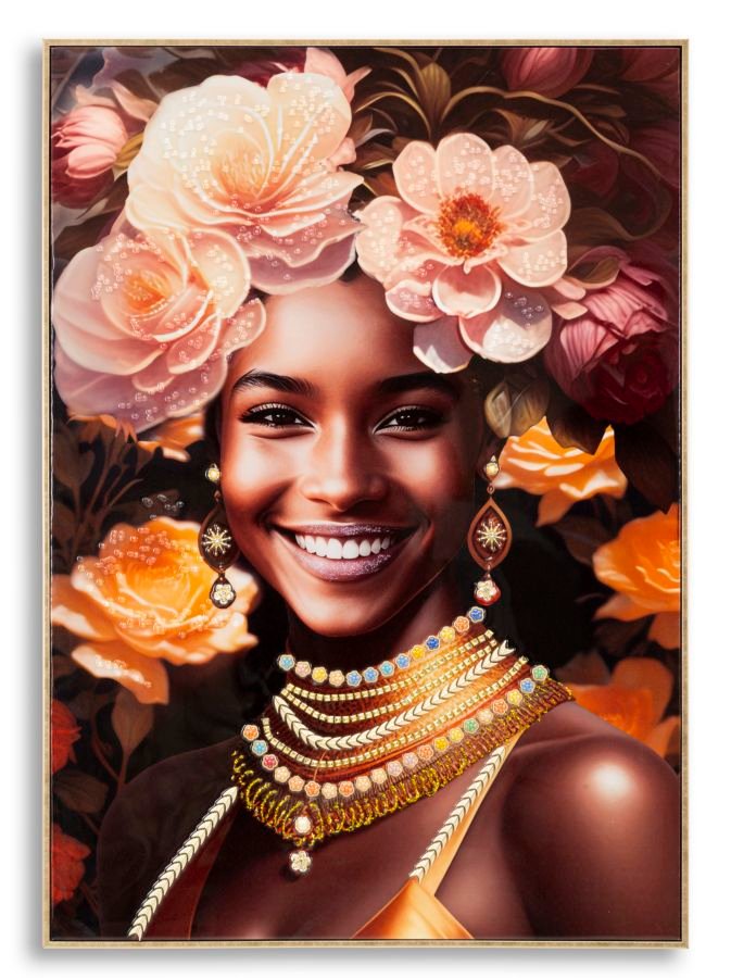 PINTURA EM TELA COM MOLDURA ZENA -B- 72X4,5X102 CM